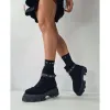 Ghete dama Piele Naturala Negre cu bareta detasabila Monik picture - 2