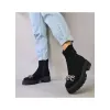 Ghete dama Piele Naturala Negre cu lant Ema picture - 2