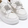 Pantofi casual Piele Naturala Albi cu funda si accesoriu Noam picture - 2