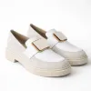Pantofi casual Piele Naturala Bej cu Alb Lotus picture - 1