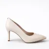 Pantofi stiletto Piele Naturala Crem Aylin picture - 1