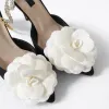 Pantofi stiletto Piele Naturala Negri cu lant perle detasabil Dream picture - 2
