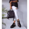 Sandale Casual Piele Naturala Negre cu barete Fargo picture - 2