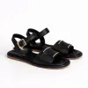 Sandale joase dama Piele Naturala Negre cu accente aurii Soft Noir picture - 2