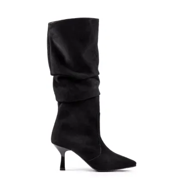 Cizme fronsate Piele Naturala neagra Alana