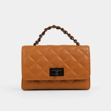 Geanta dama mini din Piele Naturala Maro camel Carina