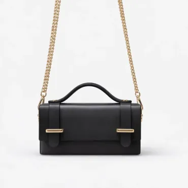 Geanta mini din Piele Naturala Neagra Virelle