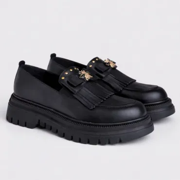 Pantofi casual Piele Naturala Negri Emerald