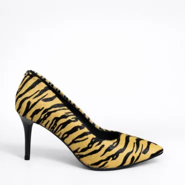 Pantofi stiletto Piele Naturala ponei Leopard Aylin