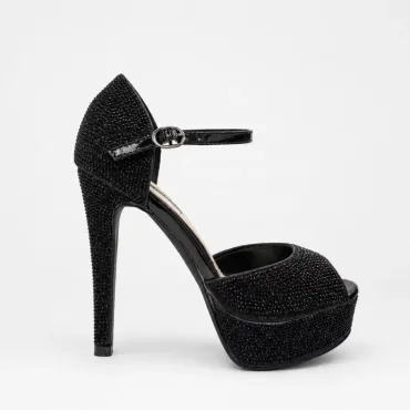 Sandale cu platou Garkony Crystal Glow Negre
