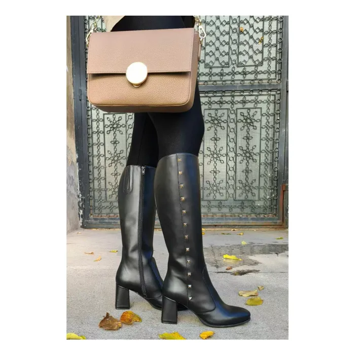 Cizme Piele Naturala neagra Como picture - 4