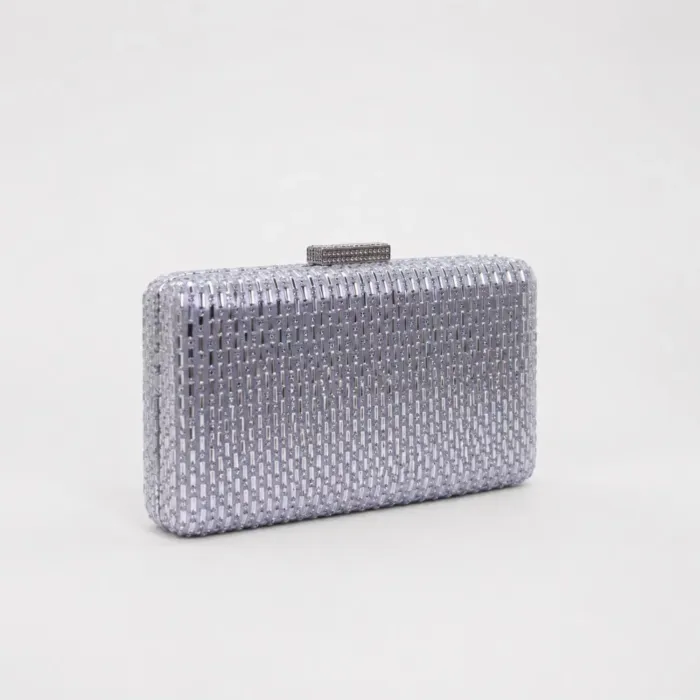 Geantă Elegantă Luisa Argintie cu Cristale – Clutch de Ocazie pentru Evenimente Speciale picture - 3