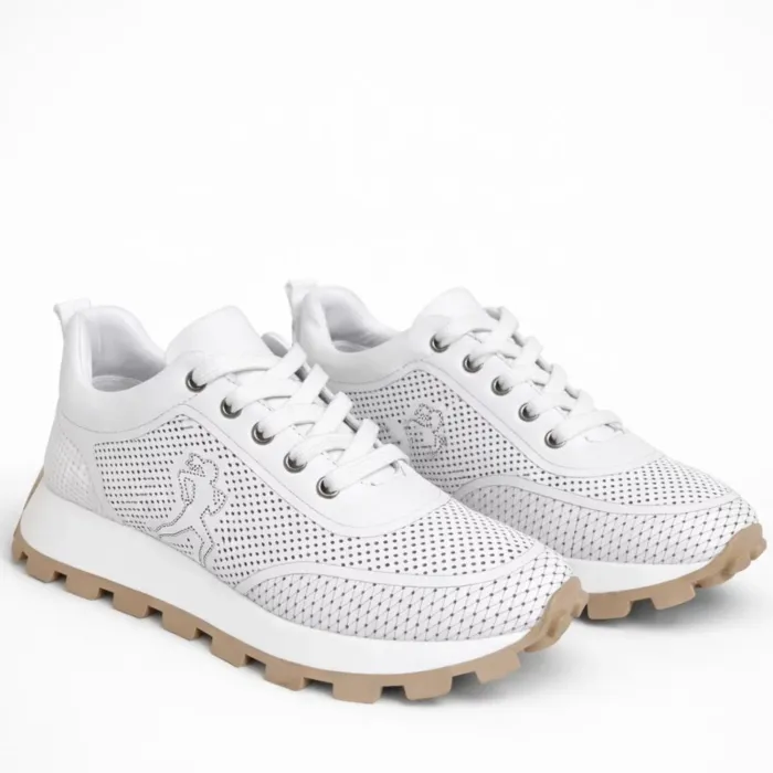 Pantofi sport din Piele Naturala perforata Albi Flow picture - 4