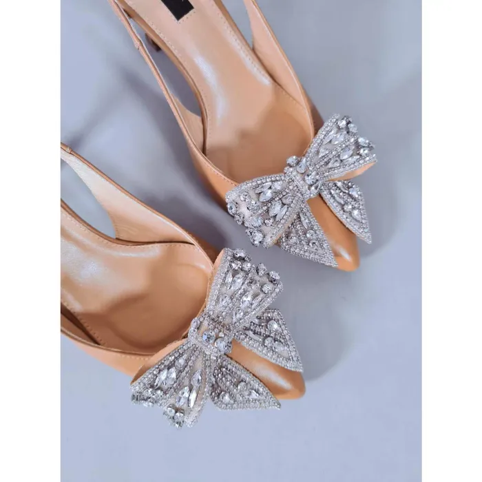 Pantofi stiletto Piele Naturala Bej Vanessa picture - 4