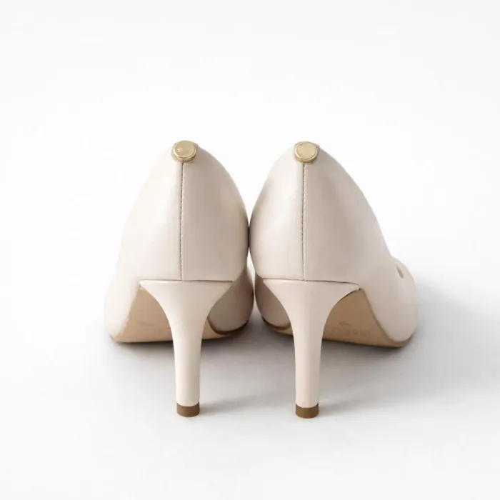 Pantofi stiletto Piele Naturala Crem Aylin picture - 3