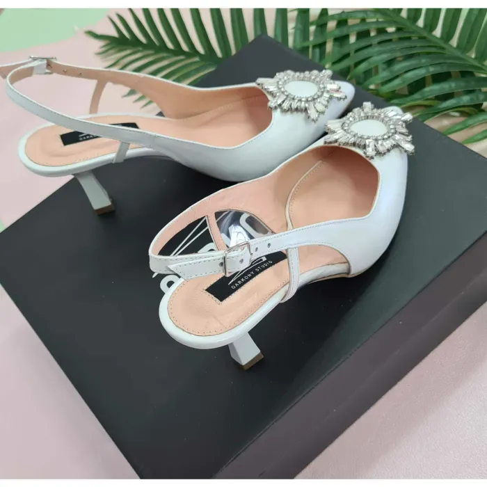 Pantofi stiletto Piele Naturala ivoire La Notte picture - 5