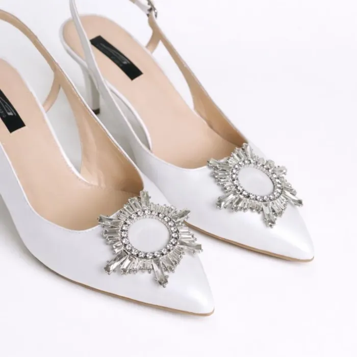 Pantofi stiletto Piele Naturala ivoire La Notte picture - 3
