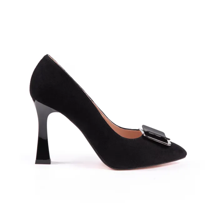Pantofi stiletto Piele Naturala neagra Ornela picture - 2