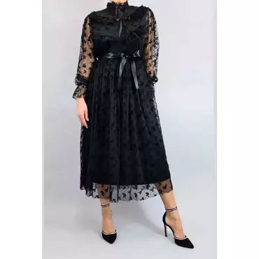 Rochie eleganta neagra din tul