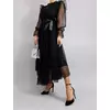 Rochie eleganta neagra din tul si aplicatii dantela