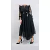 Rochie eleganta neagra din tul si aplicatii dantela