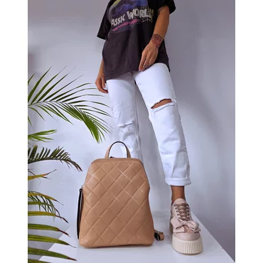 Rucsac dama Piele Naturala Bej Arina