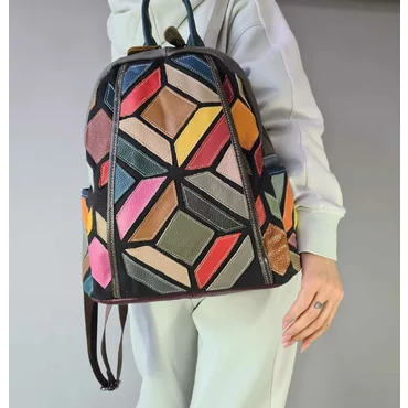 Rucsac dama Piele Naturala Multicolor Mango