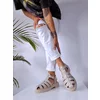 Sandale Casual Piele Naturala Bej cu barete Fargo