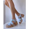 Sandale Casual Piele Naturala Blue cu barete Kitty
