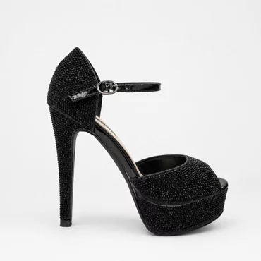 Sandale cu platou Garkony Crystal Glow Negre