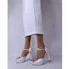 Sandale cu platou Piele Naturala alb ivoire Simfony
