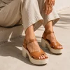 Sandale dama cu talpa platforma Piele Naturala Caramel Veya picture - 2