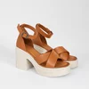 Sandale dama cu talpa platforma Piele Naturala Caramel Veya picture - 3
