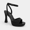 Sandale dama elegante cu platou Negre cu strasuri Desert picture - 5