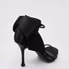Sandale dama elegante din satin Negru cu funda Evelia picture - 8