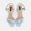 Sandale dama elegante Piele Naturala Turcoaz cu funda Bela picture - 4