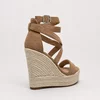 Sandale dama Espadrile cu Platforma si barete incrucisate Bej Solara picture - 5