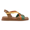 Sandale dama Piele naturala Maro/ Verde, casual Cas-383