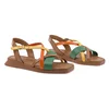 Sandale dama Piele naturala Maro/ Verde, casual Cas-383