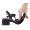 Sandale dama Piele naturala Negre, casual Cas-649