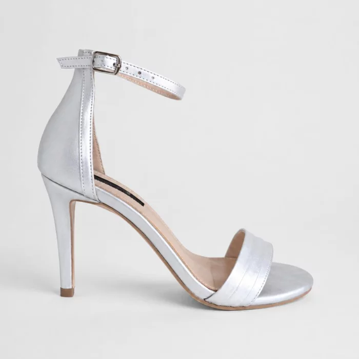 Sandale elegante de dama din  Piele Naturala Argintie Volare picture - 4