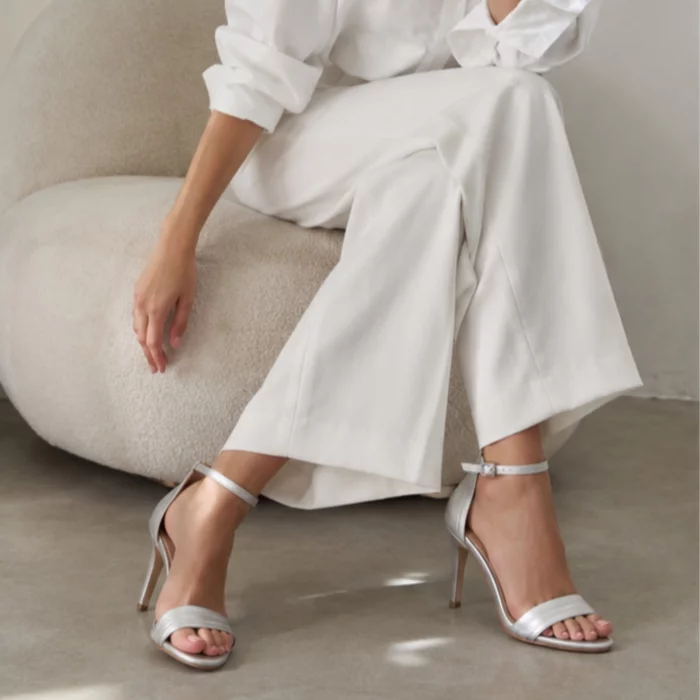 Sandale elegante de dama din  Piele Naturala Argintie Volare picture - 3