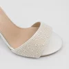 Sandale elegante din satin Alb cu perle Motion picture - 3