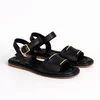 Sandale joase dama Piele Naturala Negre cu accente aurii Soft Noir picture - 2