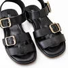Sandale joase dama Piele Naturala Negre cu catarame aurii Capri picture - 3
