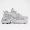 Sneakers dama talpa platforma Gri cu strasuri argintii Dusty picture - 1