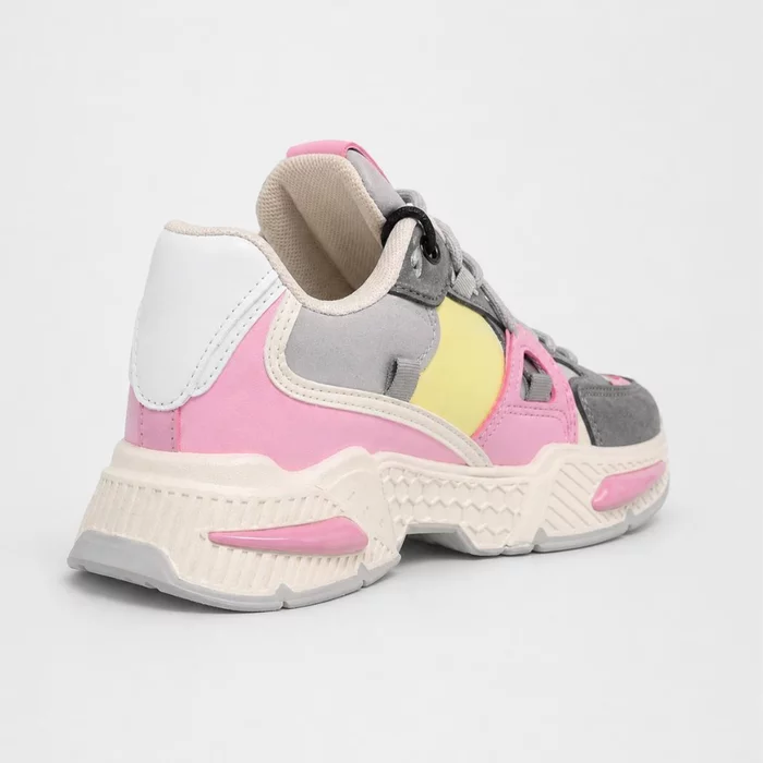 Sneakers dama talpa platforma piele eco multicolora Gri Bluma picture - 4