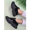 Sneakers din piele naturala neagra Monik