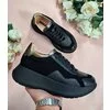 Sneakers din piele naturala neagra Monik