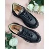 Sneakers din piele naturala neagra Monik